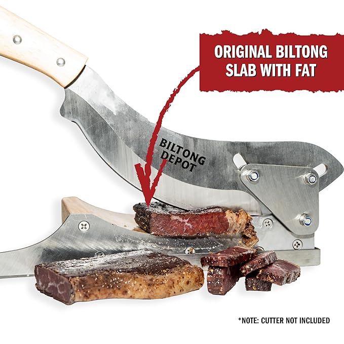 Biltong Depot Original Beef Biltong Slab with Fat – 8oz | Air-Dried Beef Jerky Snack | High Protein | Zero Sugar | Keto &amp Paleo Friendly | Gluten Free | No Artificial Preservatives | No MSG