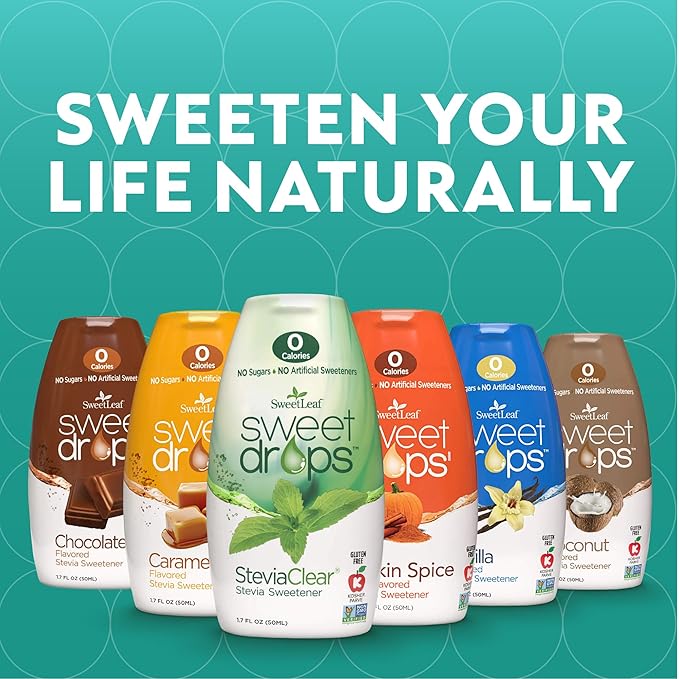 SweetLeaf Sweet Drops - Flavored Stevia Liquid Sweetener Stevia Extract Zero Calories Gluten Free Keto Friendly Non GMO Natural Flavor Sugar Alternative - Variety Pack 1.7 Fl Oz (Pack of 4)