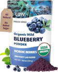 LOOV Organic Wild Blueberry Powder - 41-Day Supply 8.8 Oz Good for Smoothie &amp Breakfast Freeze-Dried from Northern Europe No Added Sugar