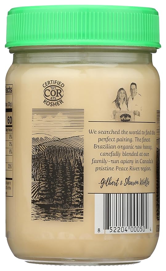 Peace River Creamed Organic Honey Kosher Gluten Free 16 Ounce (Pack of 6)