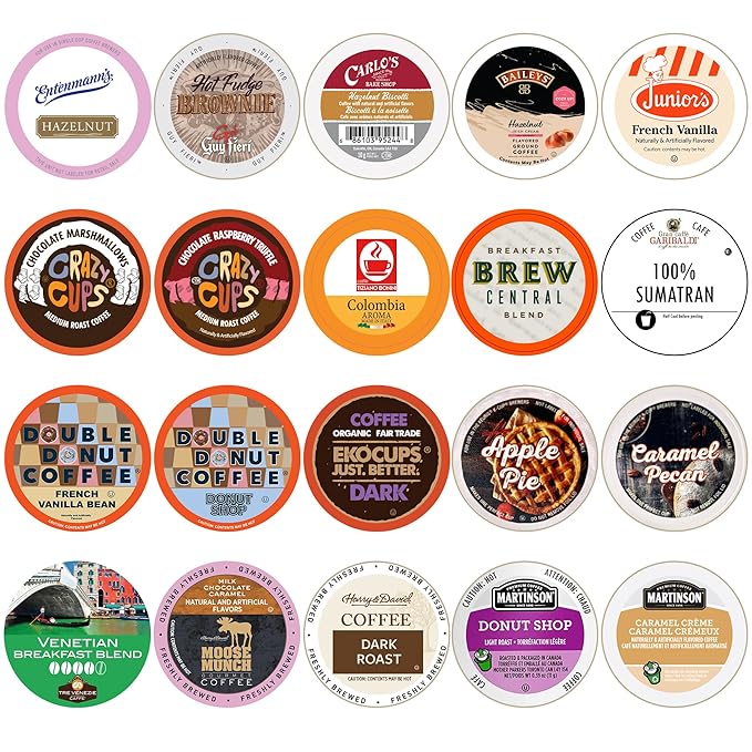 Perfect samplers Variety Pack Sampler Assorted Single Serve Pods for Keurig K Cups Makers 20 Count