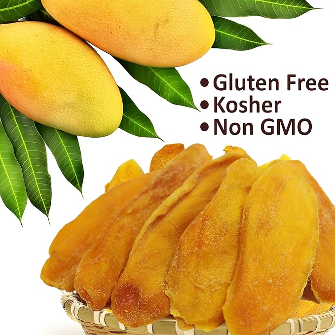Anna and Sarah Extra Low Sugar Added Dried Mango Slices 32 Oz Delicious Texture Soft &amp Juicy Naturally Ripened Fruits Gluten Free Non GMO Kosher Natural Source of Vitamin C 2 Lbs