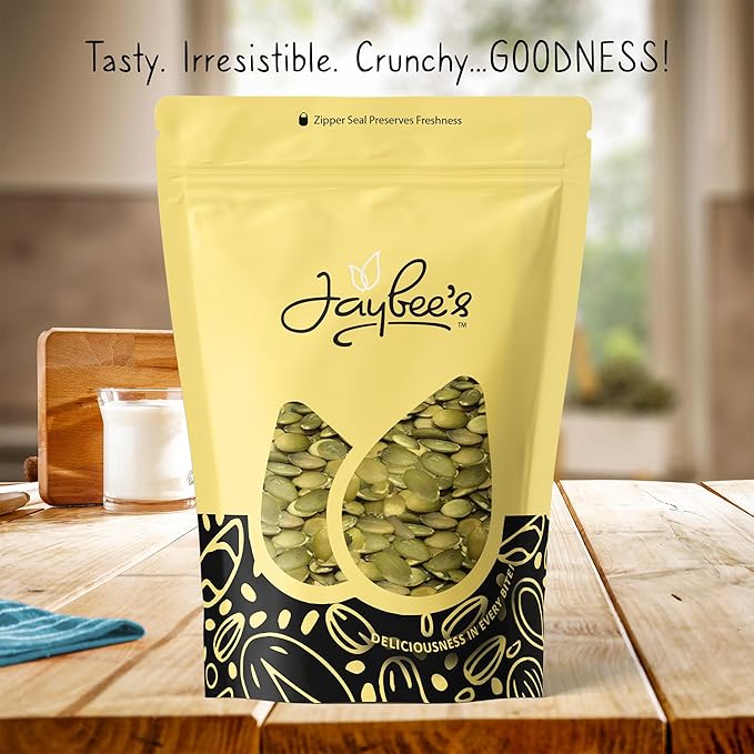 Jaybee’s Nuts Raw Pumpkin Seeds 5 LB – Unsalted Pepitas | High-Protein Healthy Snack | Kosher | Keto Vegan Paleo | Perfect for Salads Baking &amp Smoothies