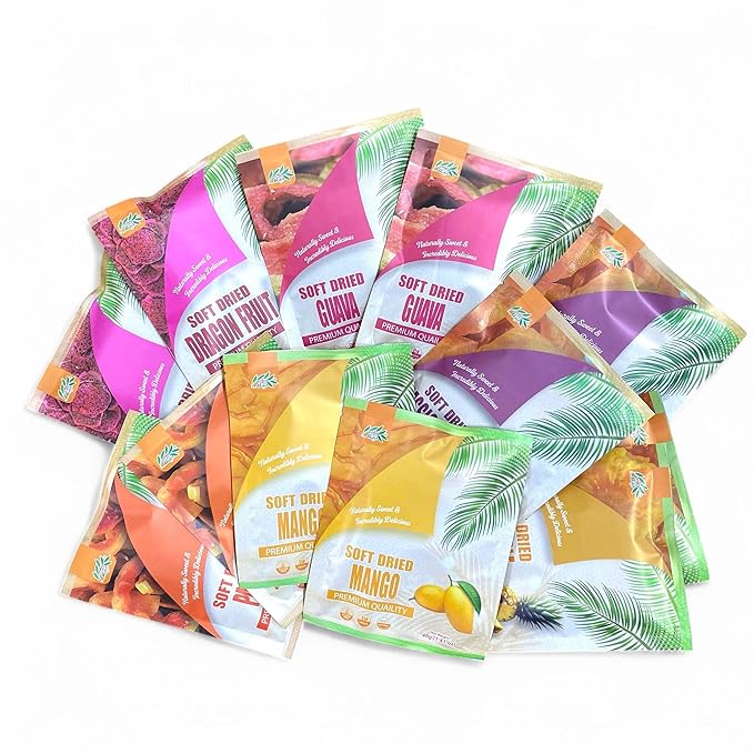 CHAVI Soft Dried Exotic Tropical Fruits | Pack of 12 | Gift Box - Low or No Sugars or Preservatives - Non-GMO Vegan Gluten-Free | 480 g
