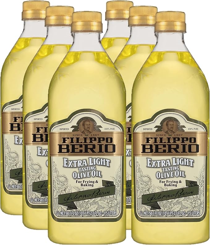 Filippo Berio Extra Light Olive Oil 50.7 Ounce rPET Bottle (Pack of 6)
