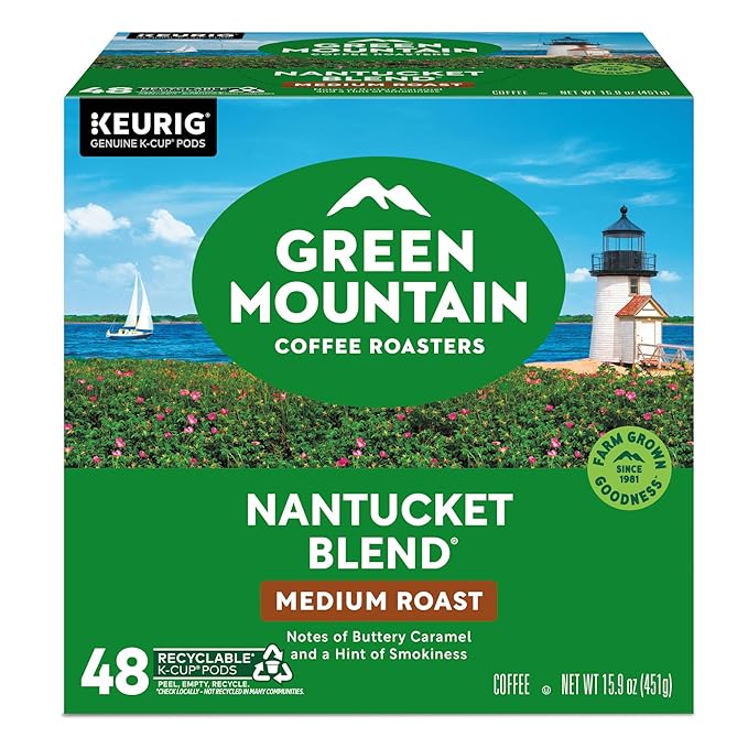 Green Mountain Coffee Roasters Nantucket Blend Single-Serve Keurig K-Cup Pods Medium Roast Coffee Pods 48 Count