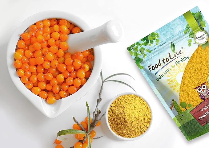 Food to Live Sea Buckthorn Juice Powder 2.5 Pounds - Made from Raw Dried Berries Unsulfured Vegan Bulk Great for Baking Juices Smoothies Yogurts and Instant Breakfast Drinks No Sulphites