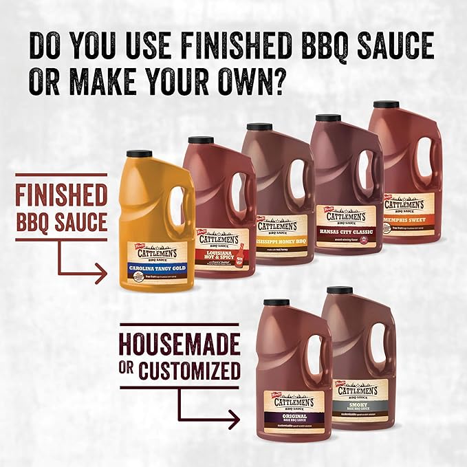 Cattlemen's Sweet &amp Bold BBQ Sauce 1 gal - 1 Gallon Bulk Container of Sweet and Bold Barbecue Sauce With Molasses Natural Hickory Smoke and Spices for Burgers Ribs Chicken Baked Beans and Mor