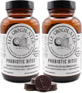 Dark Chocolate Daily Probiotic Supplement Bites 3 Billion CFUs for Digestive Gut Health Immune Support for Women Men and Kids 100% Natural and Organic Gluten-Free 2-Pack