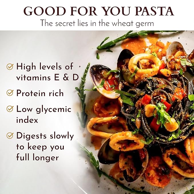 Morelli Squid Ink Pasta Linguine - Organic Black Pasta Noodles Durum Wheat Semolina Italian Nero Di Seppia Made in Italy - 8.8 oz / 250 g (Pack of 2)