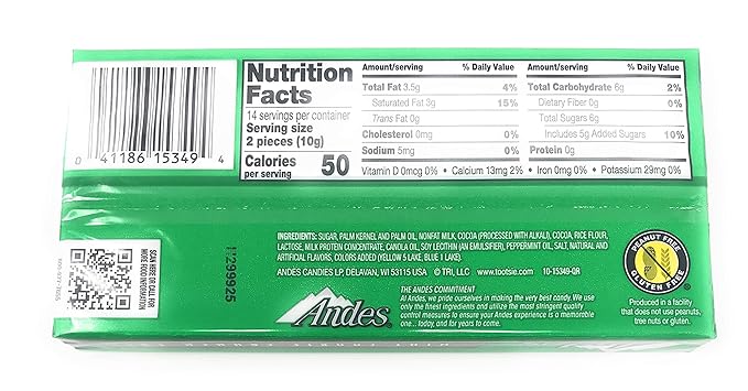 Andes Candies Chocolate Variety Pack of 4 Flavors: Peppermint Crunch Toffee Crunch Cherry Jubilee Mint Cookie Crunch (4.67 oz./28 Pieces Each)