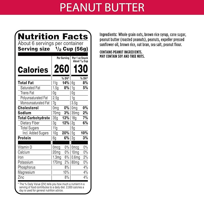 Bear Naked Granola Cereal Breakfast Snacks Peanut Butter (6 Bags)
