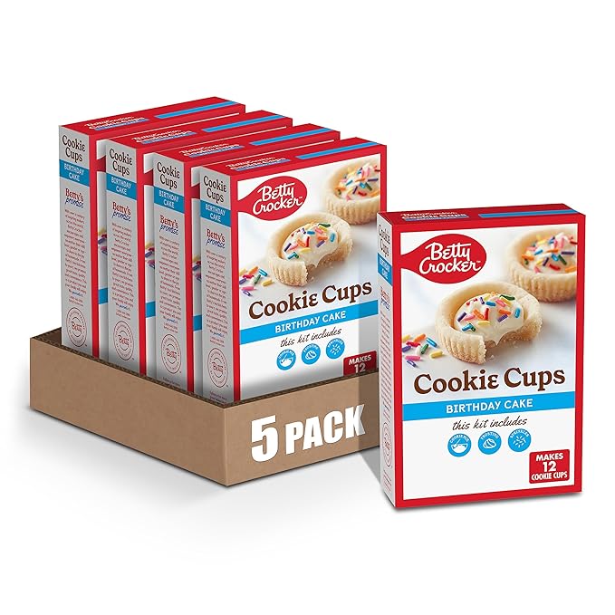 Betty Crocker Ready to Bake Birthday Cake Cookie Cups 14.1 oz (Pack of 5)