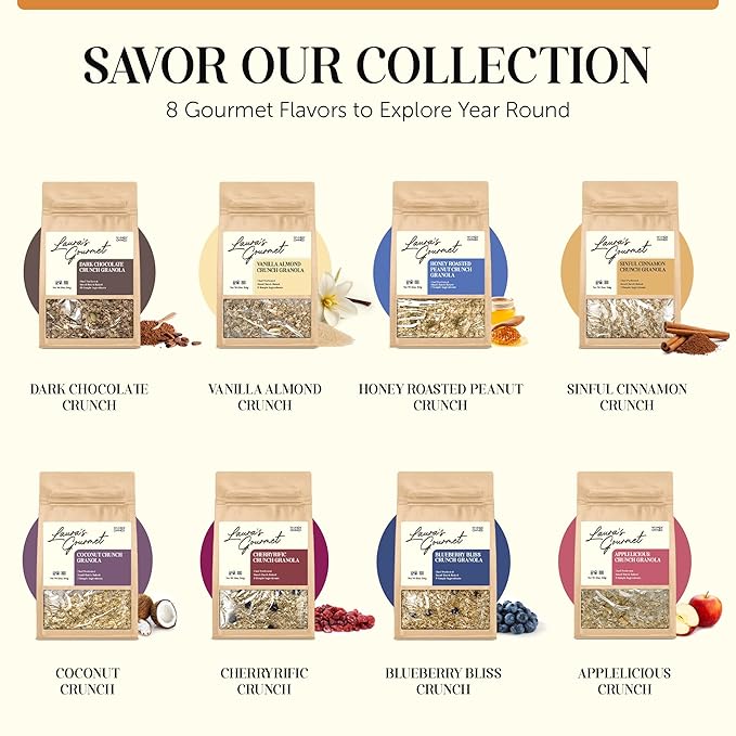 Laura's Gourmet Granola - Pumpkin Pecan Crunch - Gluten Soy &amp Dairy Free - Organic Premium Honey Pecan Halves &amp Spices Artisan Chef's Trifecta of Taste Texture &amp Mouthfeel - 16 OZ