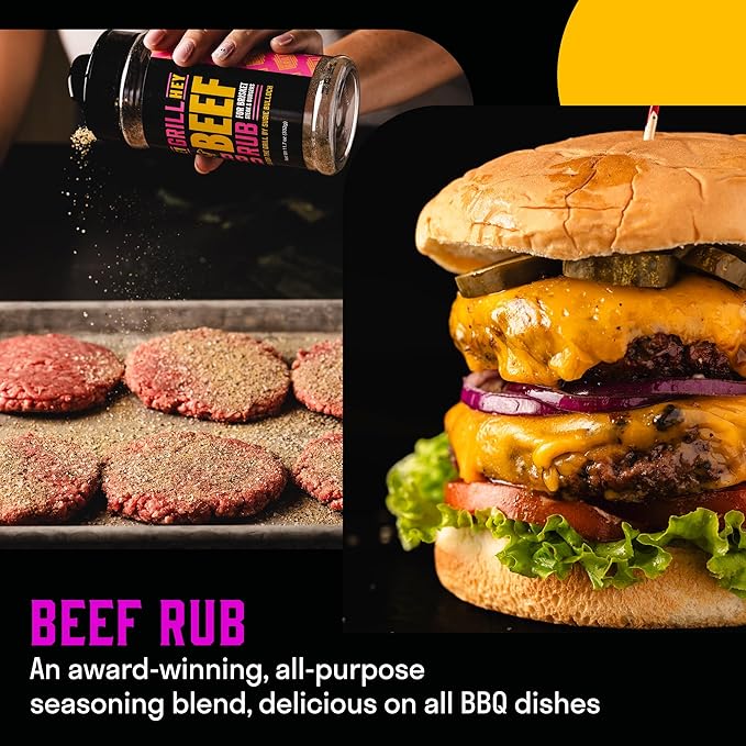 Hey Grill Hey | BBQ Seasoning and Barbeque Sauce Gift Set | Seasoning Set | Beef Rub Sweet Rub Everything Barbecue Sauce | Backyard BBQ Hero Trio