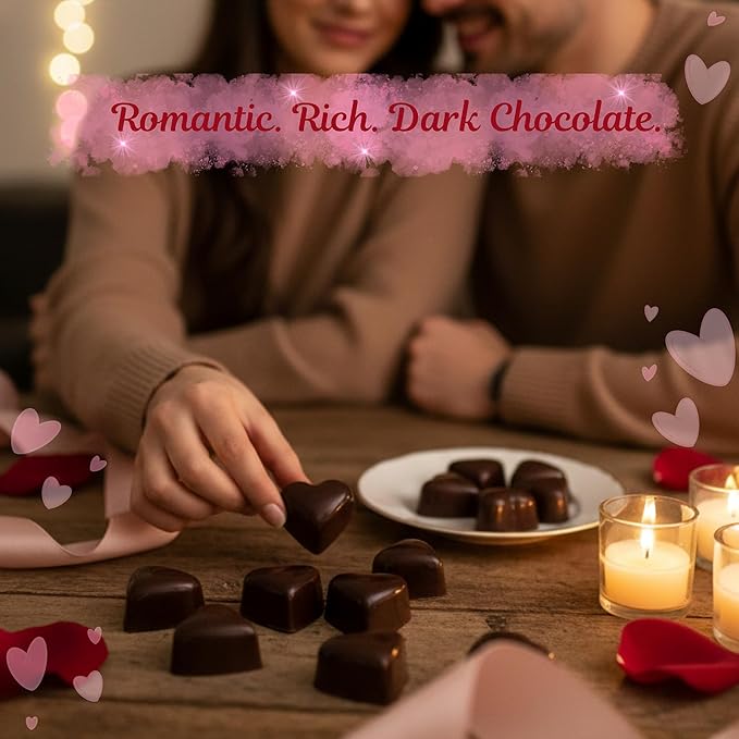 Assorted Dark Chocolate Bon Bons – 24 Piece Dark Chocolate Candy Box – Nut &amp Fruit Filled Chocolates – 280g