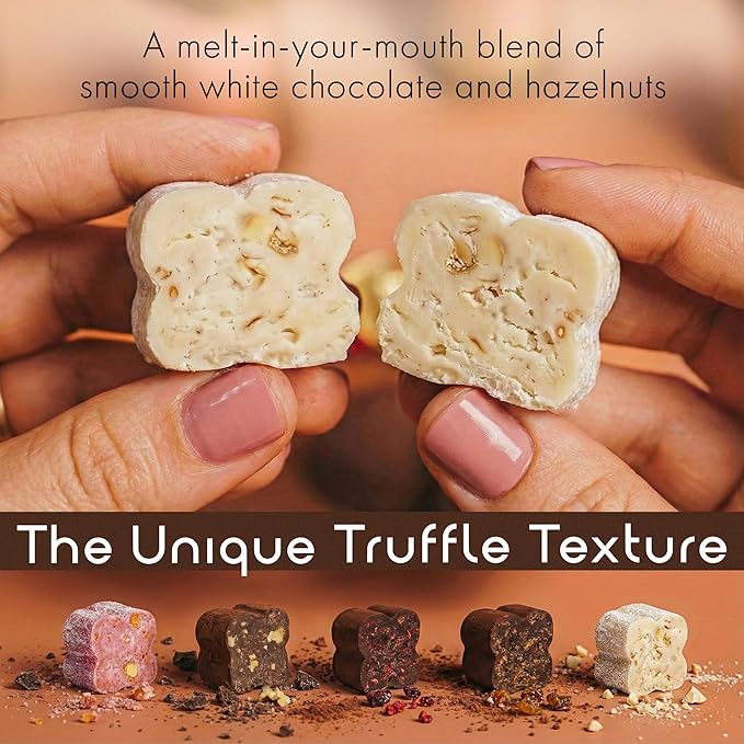 TartufLanghe Trifulot White Chocolate Truffles with Piedmont Hazelnuts Individually Wrapped Gourmet Italian Truffle Candy Fancy Chocolate Gift Set in a Bag From Italy Gluten Free - 6.34 OZ