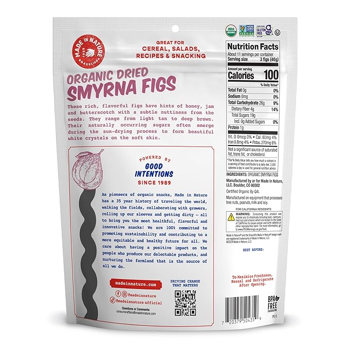 Made In Nature Organic Dried Turkish Smyrna Figs 16 Ounce (Pack of 2) – Vegan Snack Non-GMO Unsulfured Gluten Free Kosher