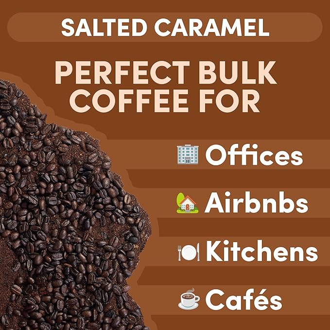 Sarasota Coffee Whole Bean Salted Caramel | Medium Roast Gourmet Flavored Coffee Beans | Low Acid Mold Free Specialty Grade Bulk Beans | 5lb (80 oz)