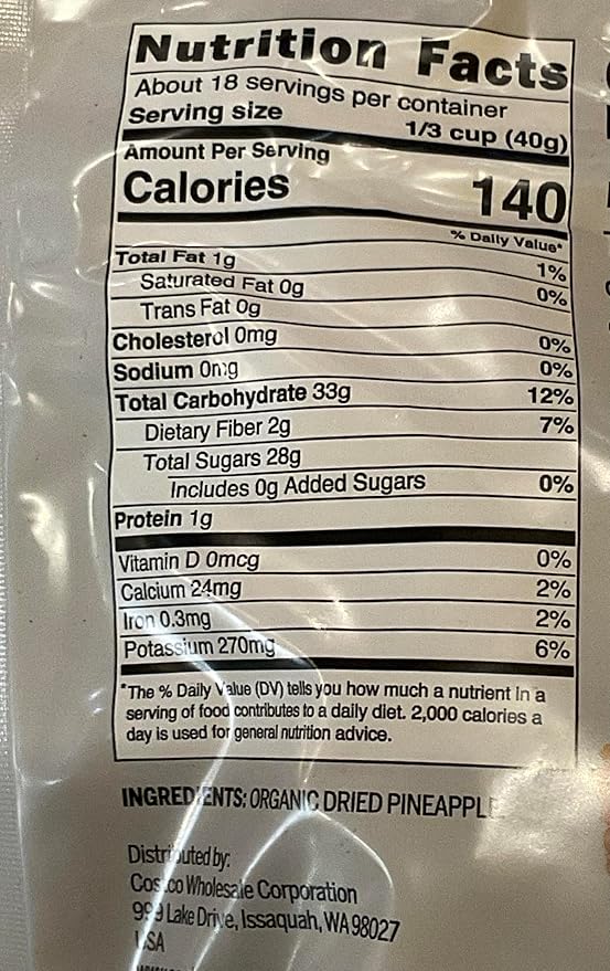 Organic Dried Pineapple Tidbits 26 oz (Pack of 1)