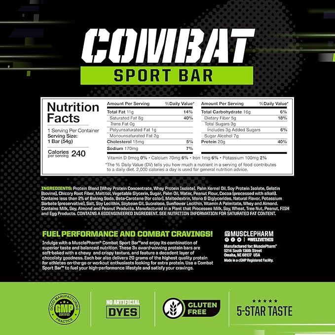 Muscle Pharm Combat 4lb Horchata Protein &amp MusclePharm Combat Chocolate Peanut Butter Cup Sport Bars
