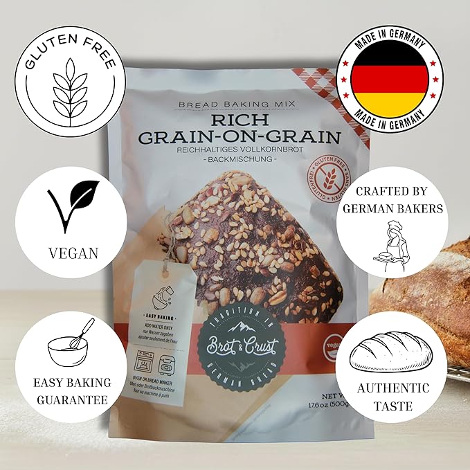 Brot &amp Crust Gluten Free Bread Mixes | 5 Piece Value Pack | Vegan &amp Gluten Free Flour Mix | Made in Germany | Oven &amp Bread Machine