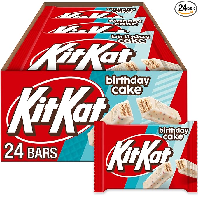 KIT KAT Birthday Cake Flavored Creme with Sprinkles Bulk Individually Wrapped Wafer Candy Bars 1.5 oz (24 Count)