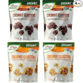 4-PACK ADDICTIVE DELICIOUS AND NUTRITIOUS Simply Nature Keto Coconut Clusters – 4-Pack Snack Mix – 2 Original + 2 Dark Chocolate – Low Carb Gluten-Free Healthy Crunchy Snack Plant-Based Addictiv