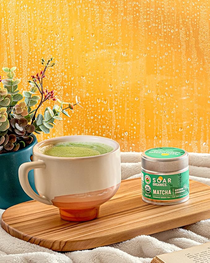 Soar Organics - Kirishima Ceremonial Grade Matcha Green Tea Powder - Authentic Japanese Origin (1 oz)