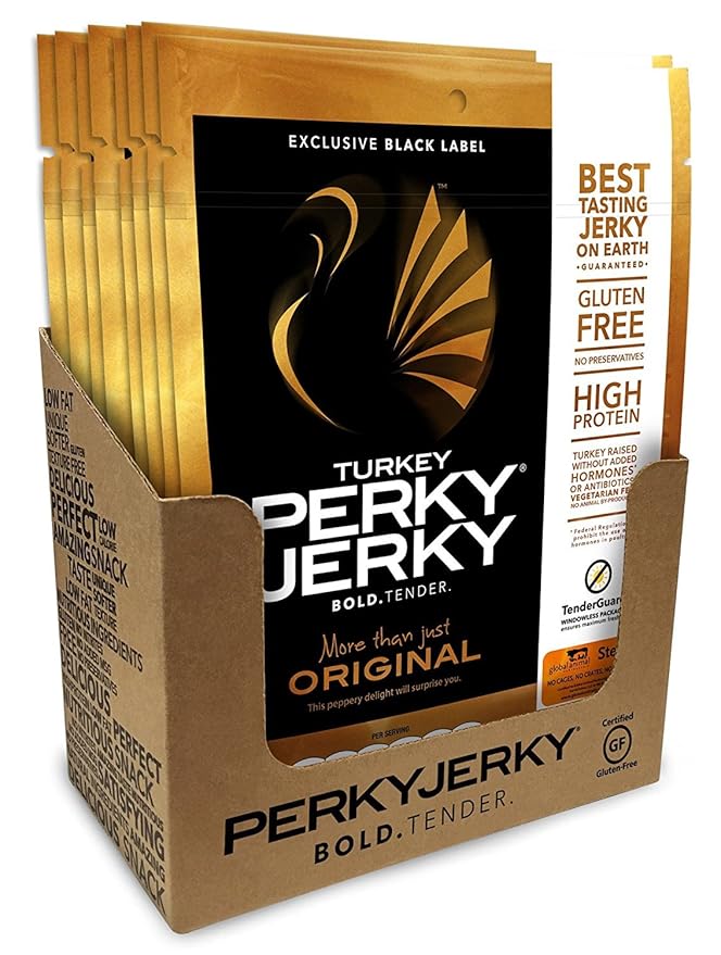 Perky Jerky Antibiotic Free Turkey Original 2.2 ounce bags (Pack of 8)