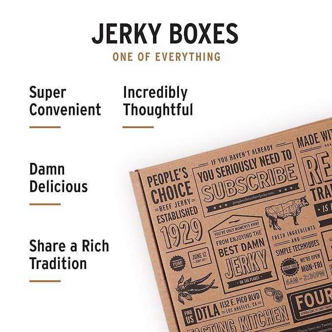 People's Choice Beef Jerky Variety Pack - High Protein Snack Sampler Gift for Men - 12 Piece Set