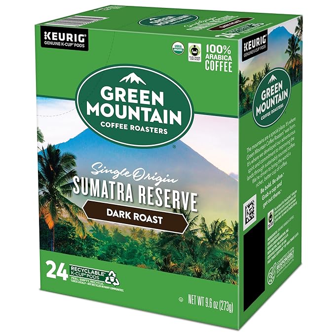 Green Mountain Coffee Roasters Sumatra Reserve Coffee Keurig Single-Serve K-Cup pods Dark Roast 96 Count