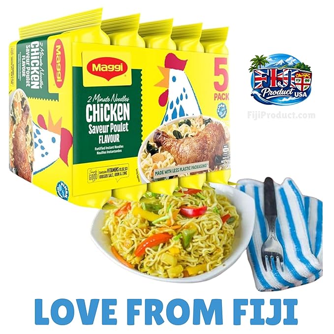 Tasty! Instant 2 Minute Noodles - Chicken Flavor with Seasonings (4 x 5 Packs / 80g Ea) To boost the goodness in your bowl So Delicious Meal!