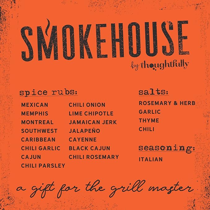 Smokehouse by Thoughtfully Ultimate Grilling Spice Set Grill Seasoning Gift Set Flavors Include Chili Garlic Rosemary and Herb Lime Chipotle Cajun Seasoning and More Pack of 20