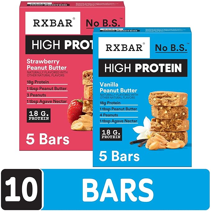 RXBAR High Protein Bars Gluten Free Protein Snacks Variety Pack (10 Bars)
