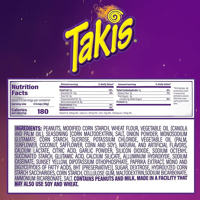 Takis Nacho Xplosion Hot Nuts 12 pc / 3.2 oz Snack Size Box Cheese and Chili Pepper Flavored Hot Spicy Double-Crunch Peanuts
