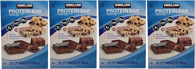 Kirkland Signature Protein Bar Energy Variety Pack 20 Count (4 Pack)