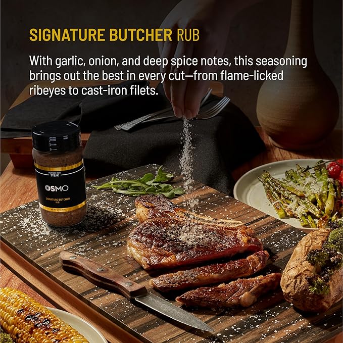 Osmo Seasonings and Sea Salt Bundle By Chef Nick DiGiovanni Flakey White Sea Salt Signature Butcher Rub Golden Gourmet Blend Coastal Catch Seasoning &amp Garden Harvest Blend (Pack of 5)