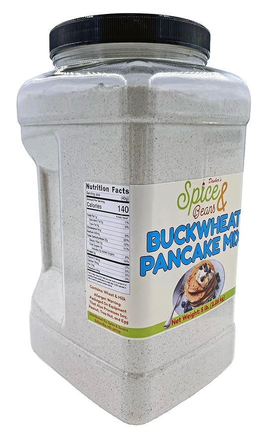 Buckwheat Pancake Mix | Earthy and Nutty Flavor | By Dasher's Spice &amp Beans | 5 lb.