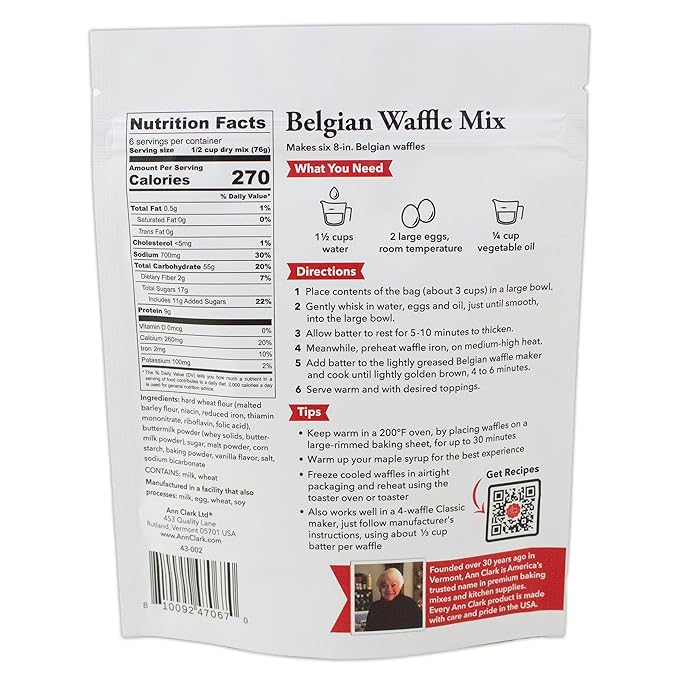 Ann Clark Gourmet Belgian Waffle Mix 16 oz. (2 Pack)