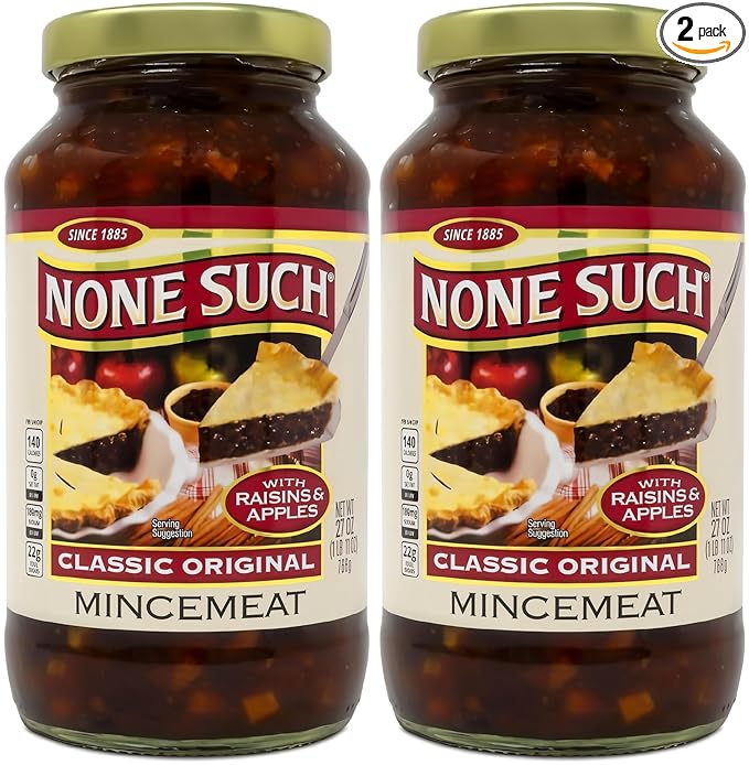None Such Mincemeat Classic Original with Apples and Raisins Gourmet All Natural No High Fructose Corn Syrup 27 Ounce (Pack of 2)