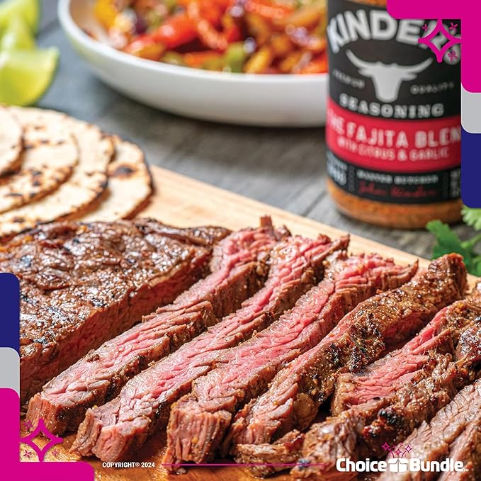 Kinders Tequila Lime Rub The Fajita Blend Seasoning with Citrus and Garlic Premium Barbecue 4 Pk (20.2 oz) + BBQ Guide &amp Opener (6 Items)!
