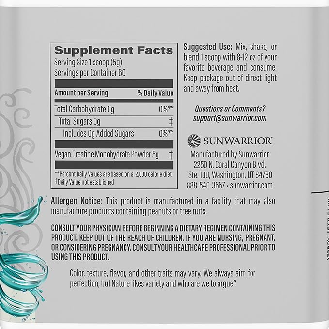 Sunwarrior Brown Rice Protein Powder Plant-Based | Chocolate 30 Servings &amp Creatine Monohydrate Powder | Micronized Unflavored 60 Servings