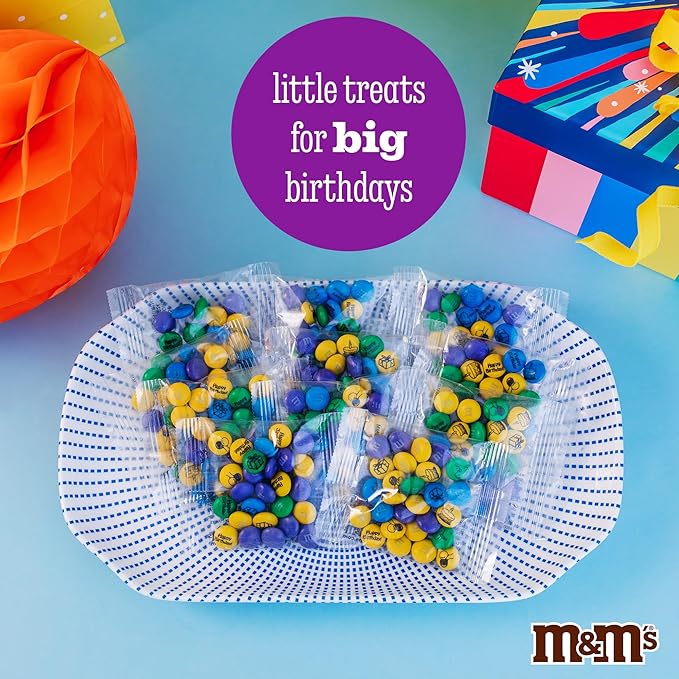 M&ampM'S Milk Chocolate Birthday Candy Favors (20 pack) Perfect for Birthday Parties Party Favors Birthday Games and Giveaways