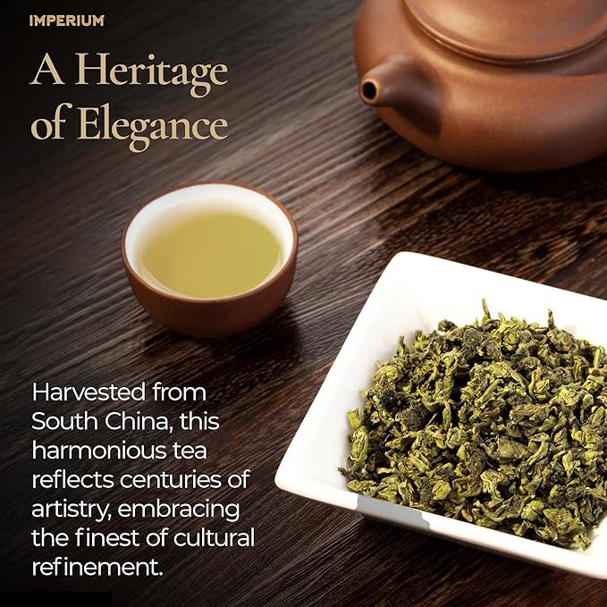 Imperium Milk Oolong Tea Loose Leaf (4oz) Hand-Picked Premium Chinese Oolong Brews 100 Cups Natural Beverage for Everyday Serenity Velvety Smoothness and Creamy Undertones Transcendent Taste