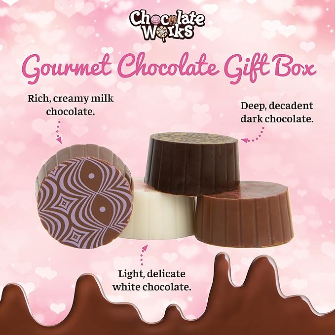Mothers Day Chocolate Truffles by Chocolate Works Gourmet Chocolate Gift Box with Mother's Day Card Assorted Milk Dark and White Chocolates 17 Premium Belgian Chocolate Truffles