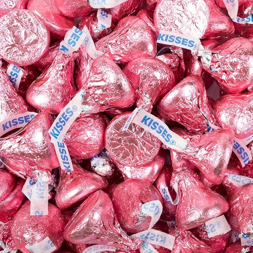 90ct Personalized Candy Promotional Items Light Pink Kisses with DIY Photo or Logo Stickers Chocolate Party Favors for Birthday Wedding