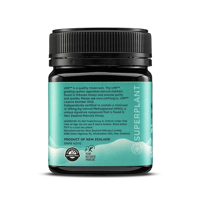Melora Raw Manuka Honey from New Zealand | UMF 8+ | MGO 185+ | 8.8 Oz Jar | Safe for Skin Care | Edible &amp Healthy Sugar Alternative | Traceable from Hive to Hand Manuka Honey