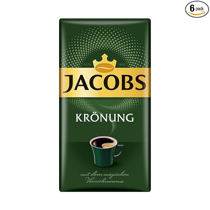 Jacobs Kronung Ground Coffee 500 Gram / 17.6 Ounce (Pack of 6)