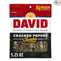 DAVID Roasted and Salted Cracked Pepper Jumbo Sunflower Seeds Keto Friendly 5.25 oz 12 Pack